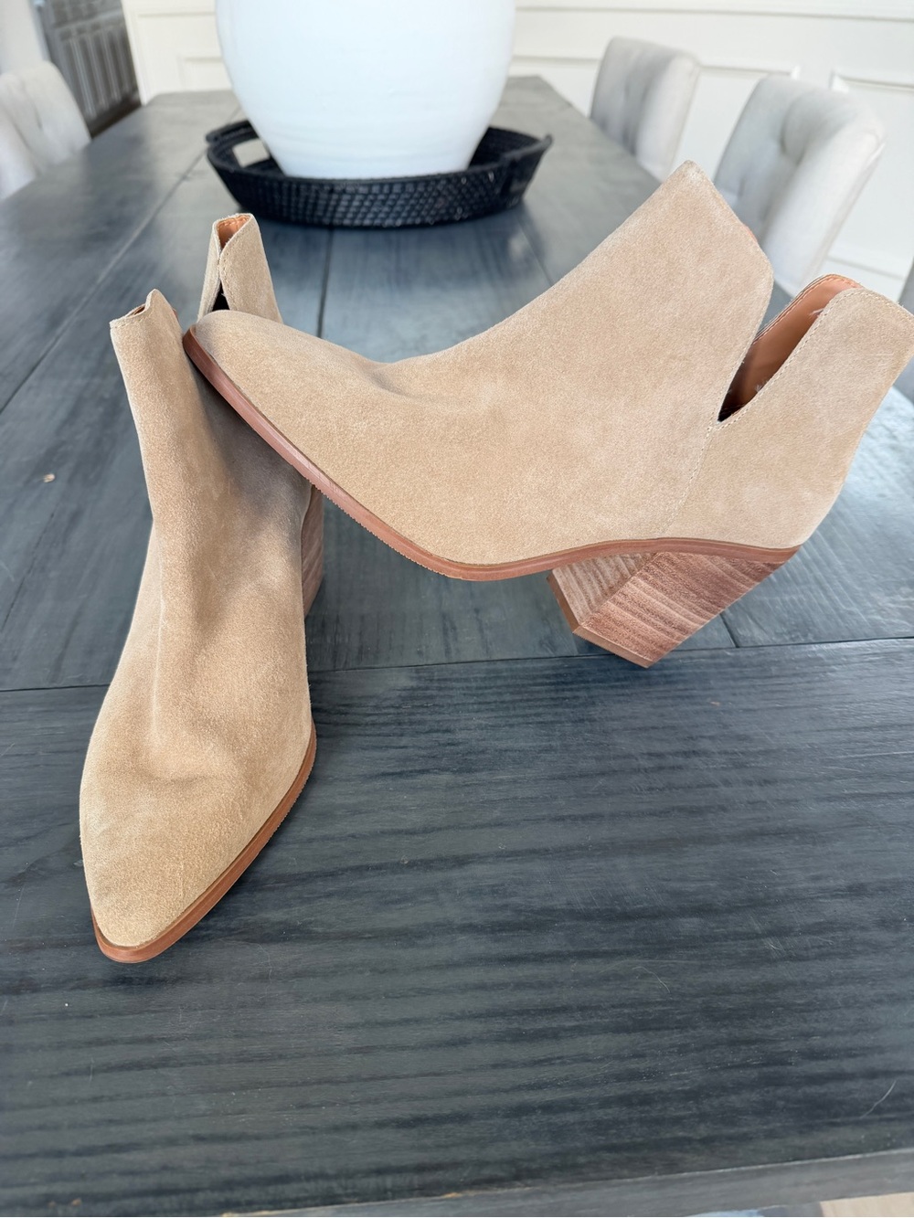 Lisa Vicky Suede Mega Booties Tan Size 11